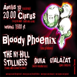 Bloody Phoenix (USA), The NY-Hill Stillness (FR), duna (HU), Gyalázat (HU)